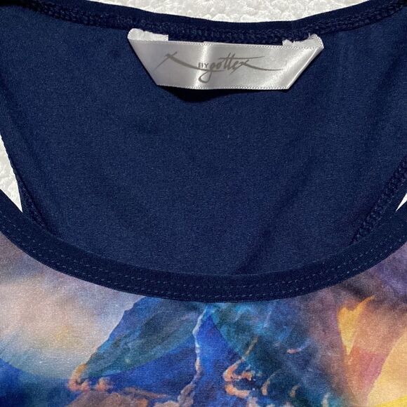 2/$39 Gottex Workout Tank cut out back blue Sz L - Picture 7 of 10